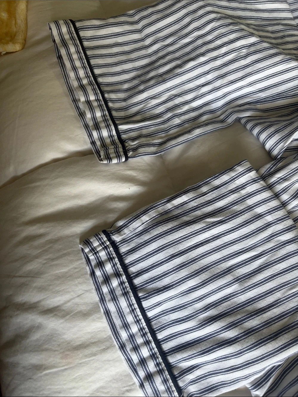 Kids White and Navy Striped Pajama Pants
